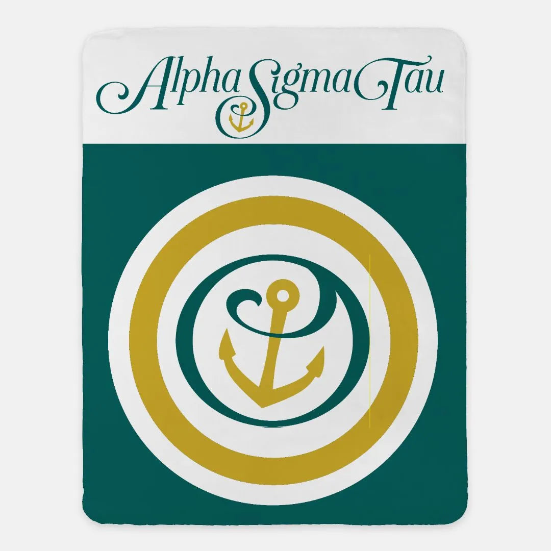 Alpha Sigma Tau Sherpa Blanket - Bullseye 60"x80" | Custom Gifts | Official Merchandise