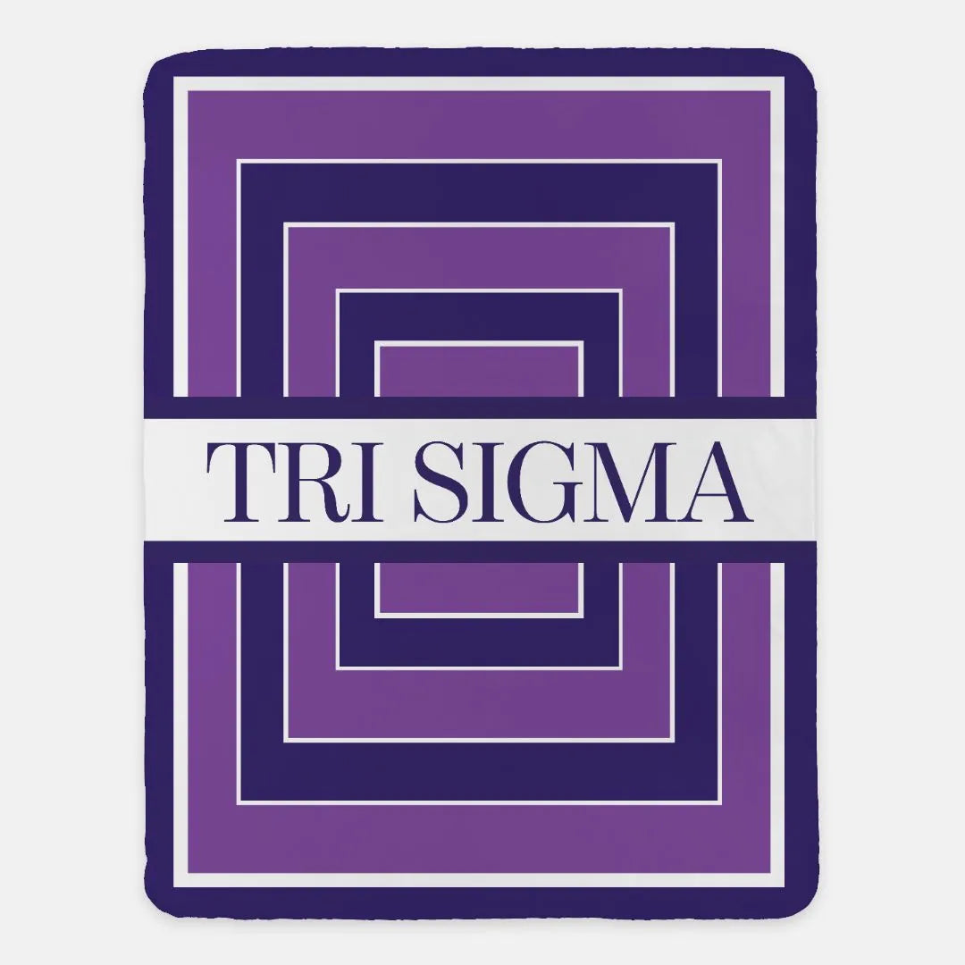 Tri Sigma XL 60x80 Sherpa Blanket - Geo Throw Blankets