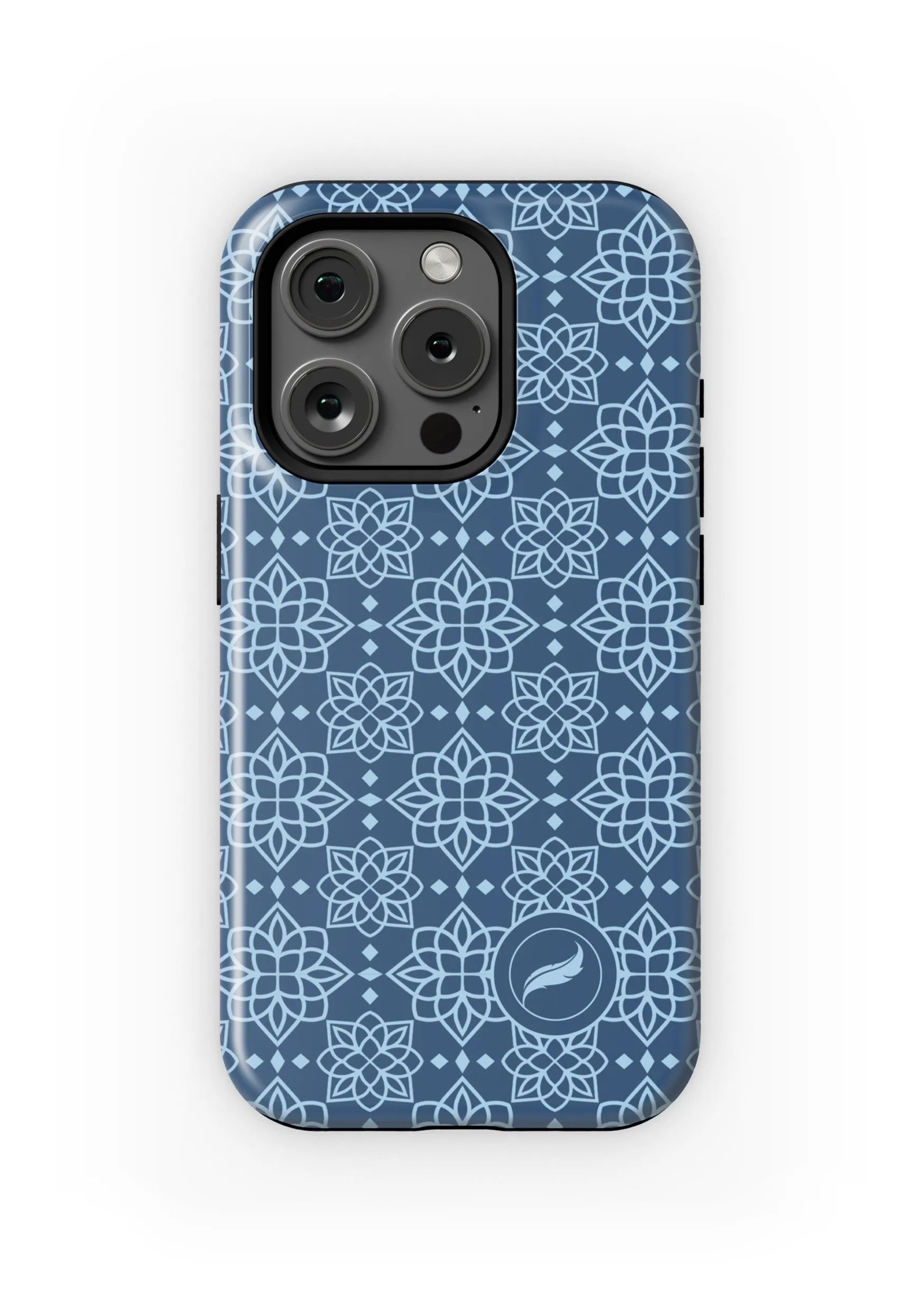 Alpha Xi Delta iPhone 16, 15, 14 Mobile Phone Case - Blue Ornate Matte Mobile Phone Cases
