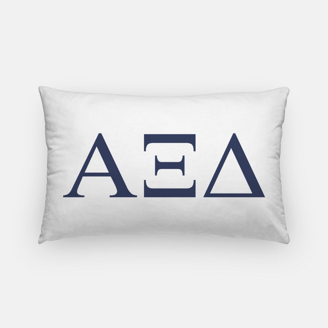 Alpha Xi Delta Lumbar Throw Pillow Cover - Greek Letters