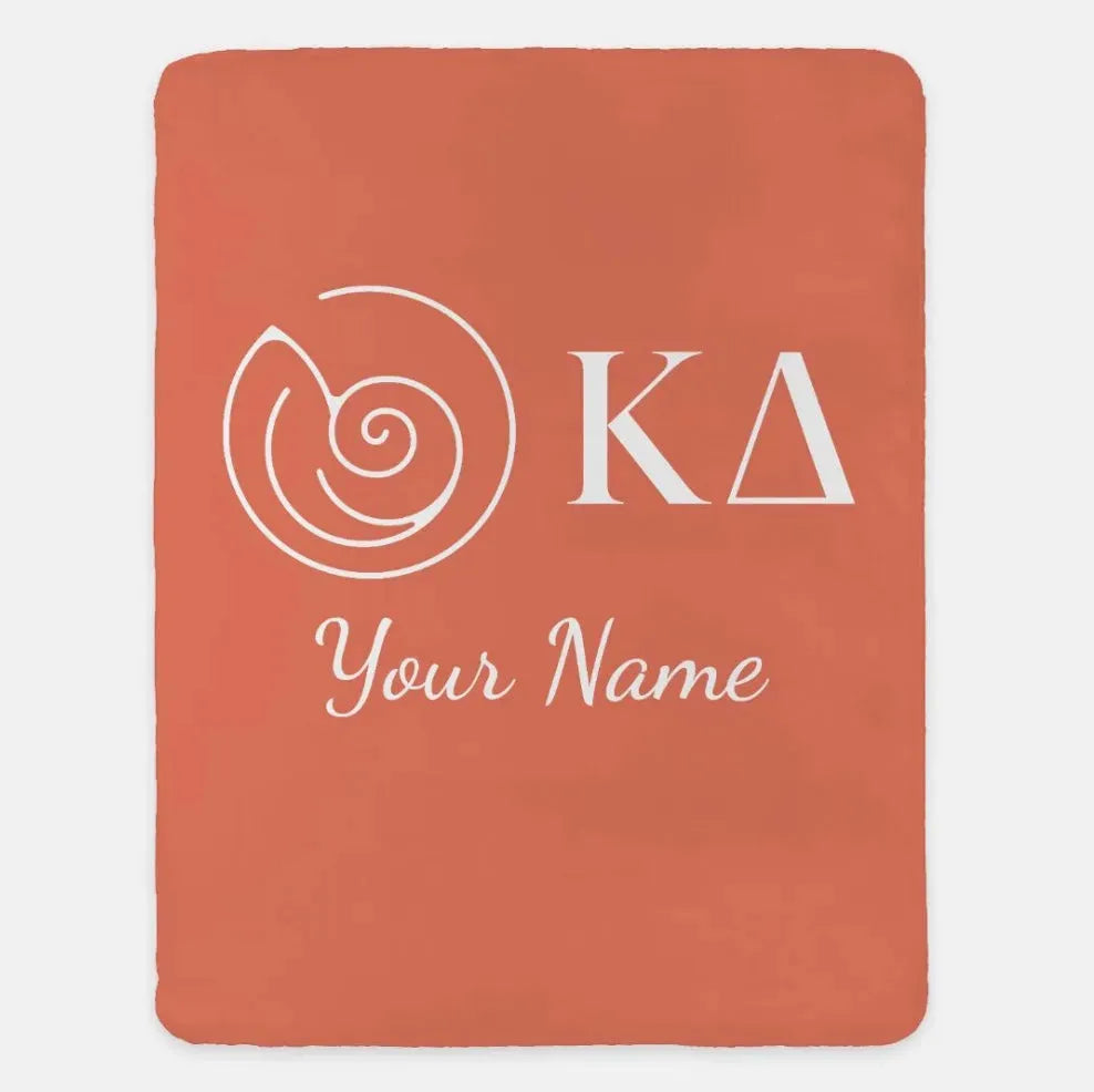 Personalized Kappa Delta XL 60x80 Sherpa Throw Blanket Coral Throw Blankets