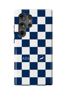 Alpha Xi Delta Samsung Galaxy 24, 23 Mobile Phone Case - Blue Check | AXiD Gifts