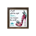 Zeta Tau Alpha Wood Framed Sign 12x12 - The Right Shoes | ZTA Gifts