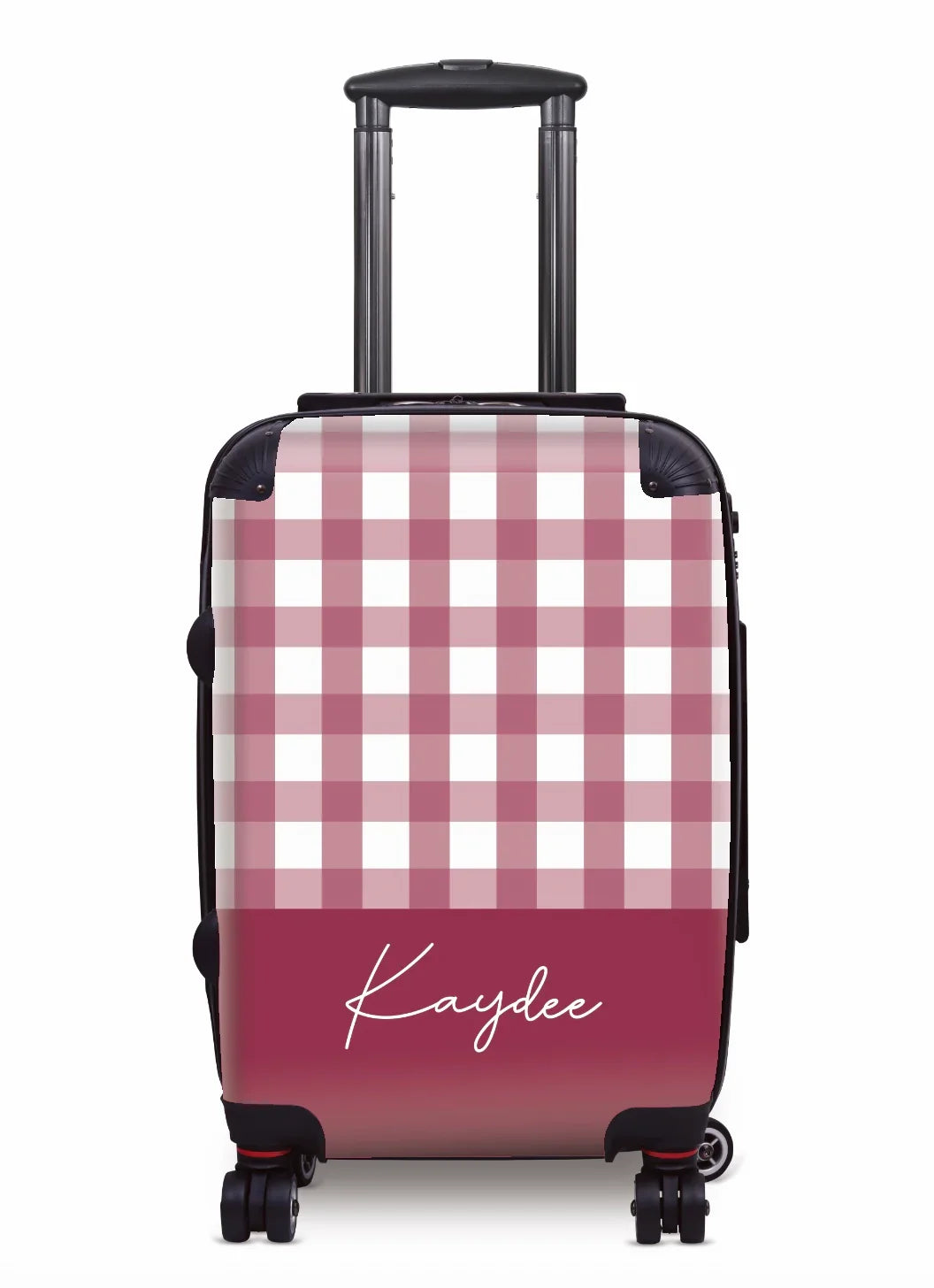 Kaydee Carry-on Suitcase - Gingham Burgundy Suitcases