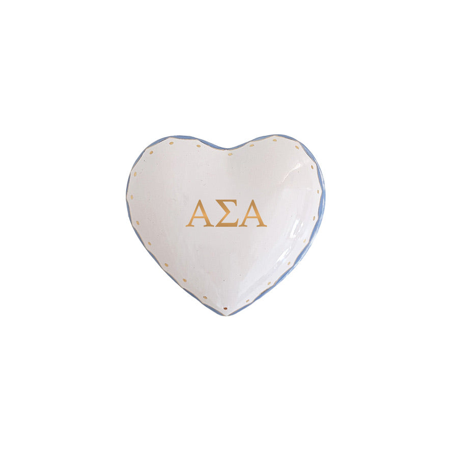 Personalized Alpha Sigma Alpha Gold Monogrammed Heart Box | Gifts