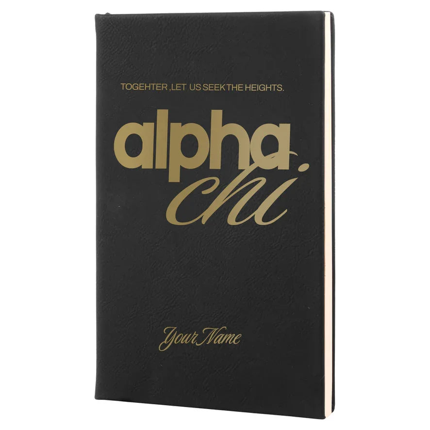 Alpha Chi Personalized Leatherette Notebook Journal