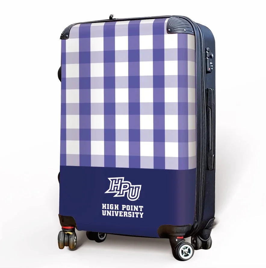 High Point University Carry-On Suitcase - Gingham Suitcases