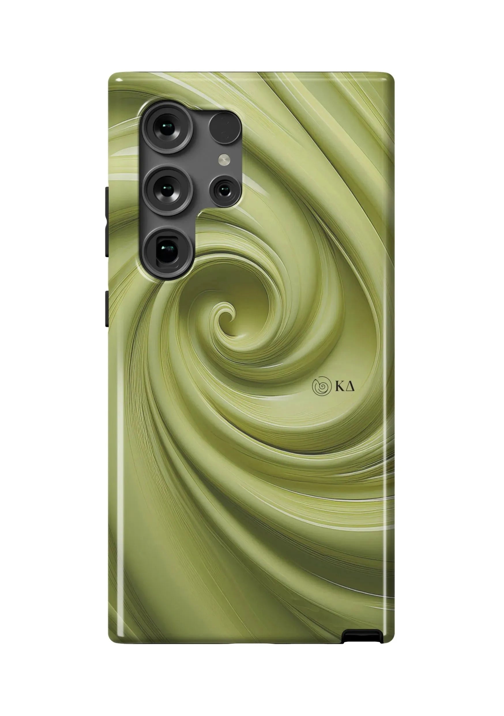 Kappa Delta Samsung Galaxy 24, 23 Mobile Phone Case - Olive Swirl Gloss Mobile Phone Cases