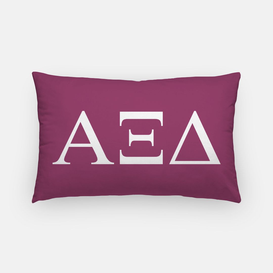 Alpha Xi Delta Lumbar Throw Pillow Cover - Greek Letters