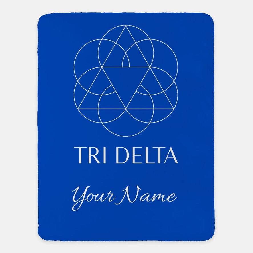 Personalized Tri Delta Traditional Sherpa Blanket -60x80