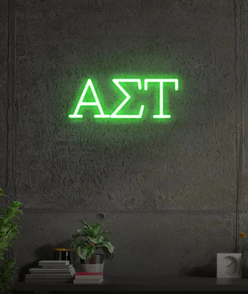 Alpha Sigma Tau LED Neon Sign w/ Dimmer Medium Neon Signs