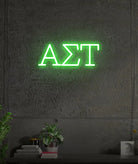 Alpha Sigma Tau Greek Letters LED Neon Sign | Dorm Decor Wall Sign