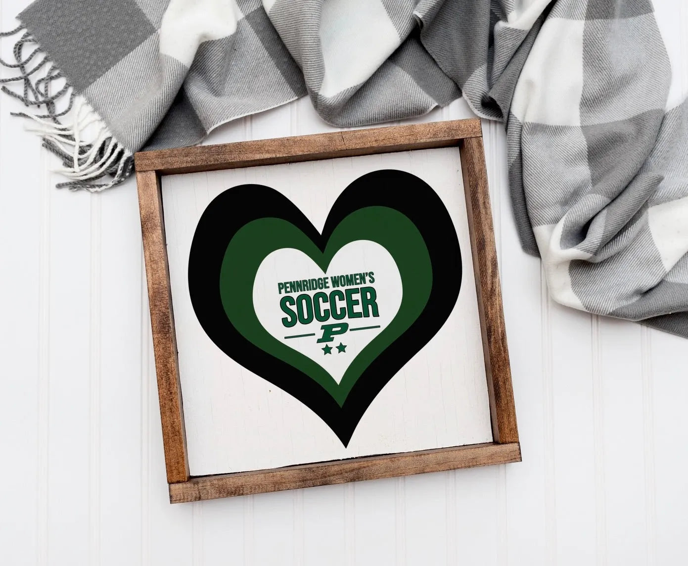 Pennridge Women's Soccer 12x12 Traditional Wood Framed Sign Wall Art & Signs