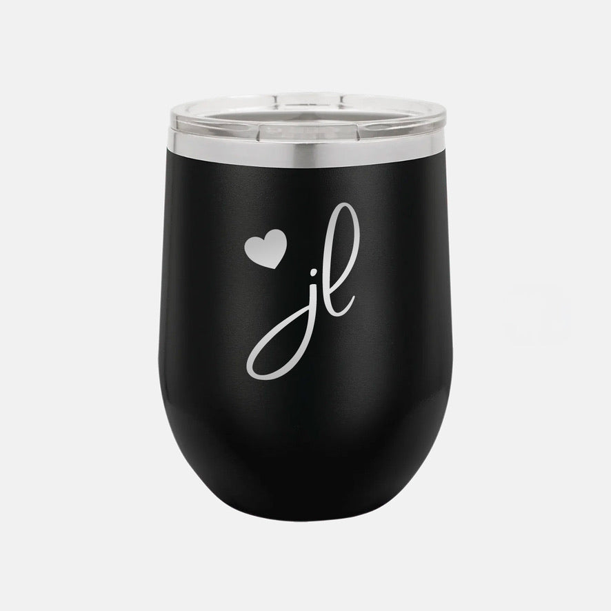 Junior League Wine Tumbler w/ Sliding Lid - JL Heart