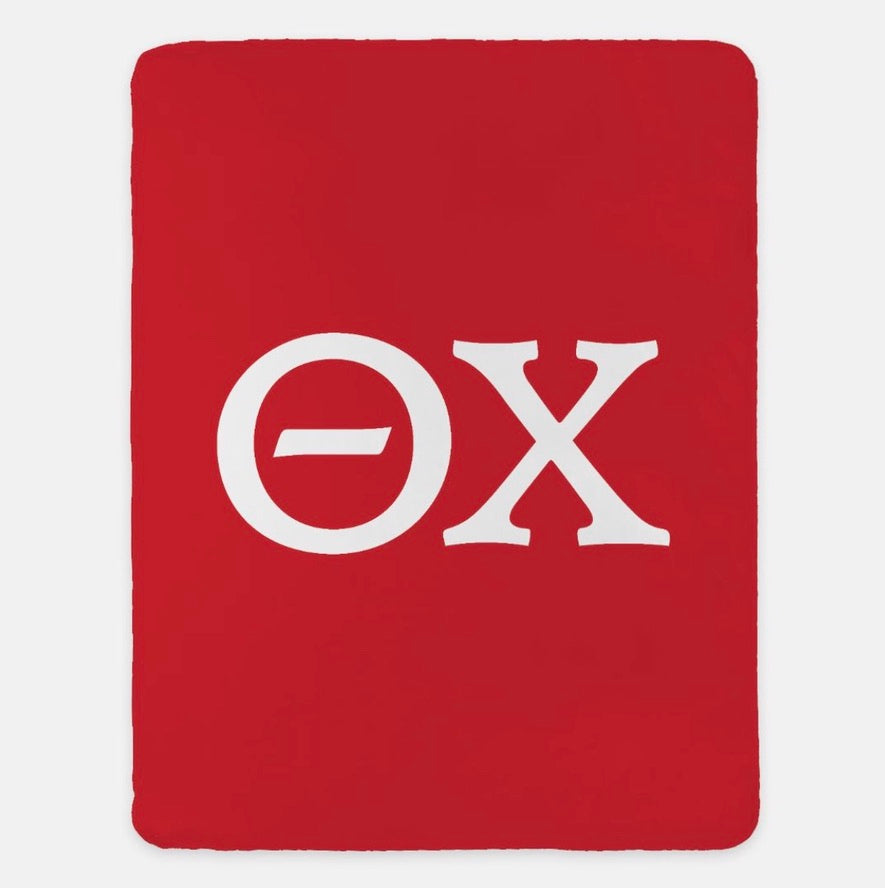 Theta Chi XL 60x80 Sherpa Throw Blanket - Greek Letters | Gifts