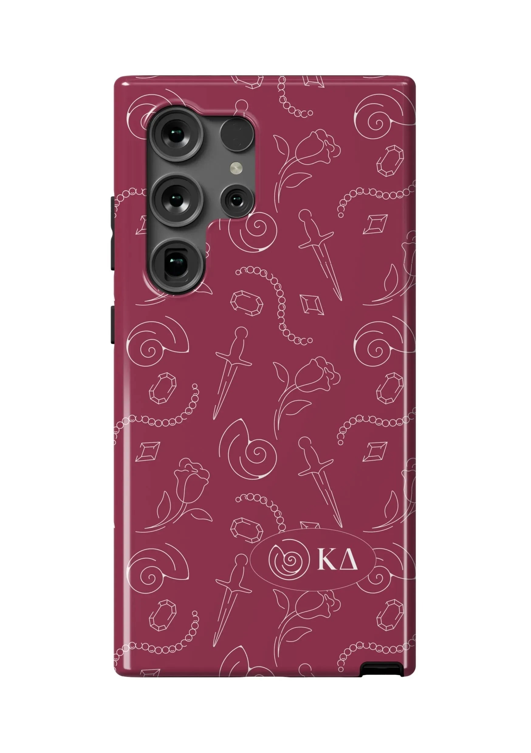 Kappa Delta Samsung Galaxy 24, 23 Mobile Phone Case - Burgundy Icons Gloss Mobile Phone Cases