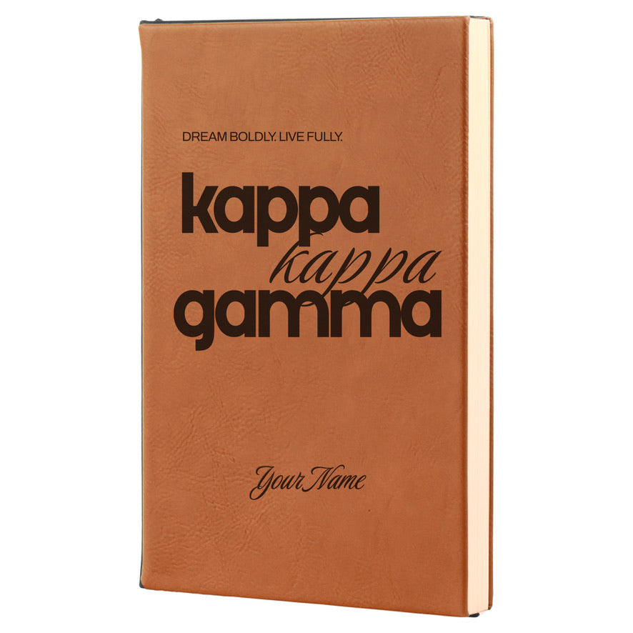 Kappa Kappa Gamma Personalized Leatherette Notebook | KKG