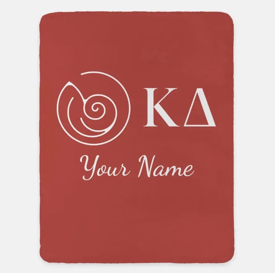 Personalized Kappa Delta XL 60x80 Sherpa Throw Blanket Clay Throw Blankets