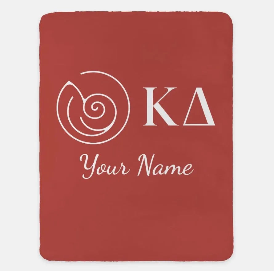 Personalized Kappa Delta XL 60x80 Sherpa Throw Blanket | Kaydee Gifts