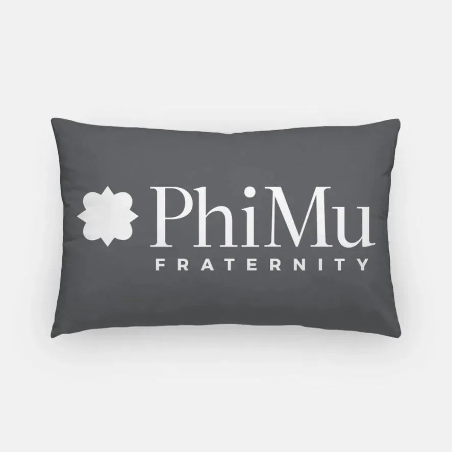 Phi Mu Fraternity Lumbar Pillow Cover Charcoal Pillow Covers