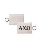 Alpha Chi Omega Vegan Saffiano Leather Keychain Card Holder | Gifts