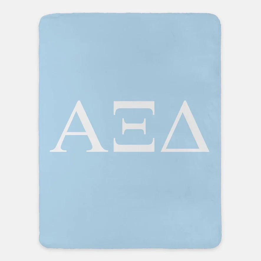 Alpha Xi Delta XL 60x80 Sherpa Throw Blanket - Greek Letters | AXiD
