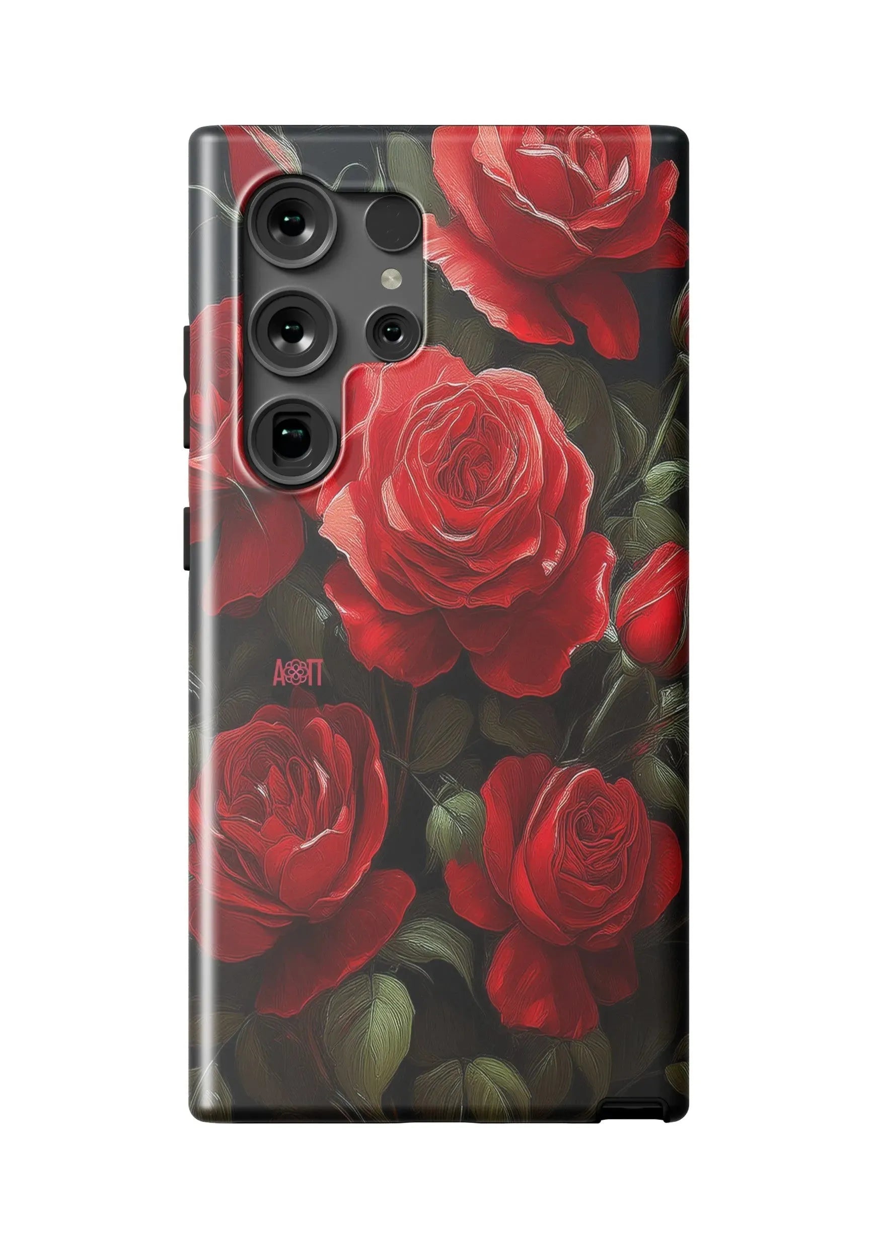Alpha Omicron Pi Samsung Galaxy 24, 23 Mobile Phone Case - Bold Roses Matte Mobile Phone Cases