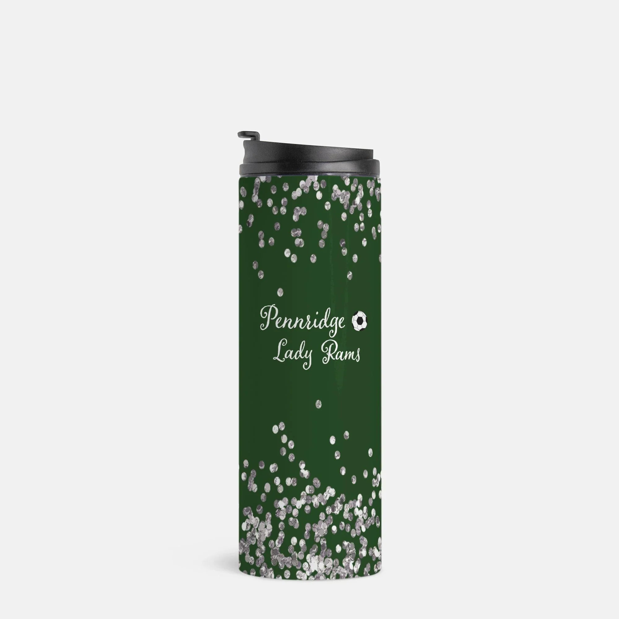 Pennridge Women's Thermal Tumbler 16 oz. - Glitter Dark Green Drinkware