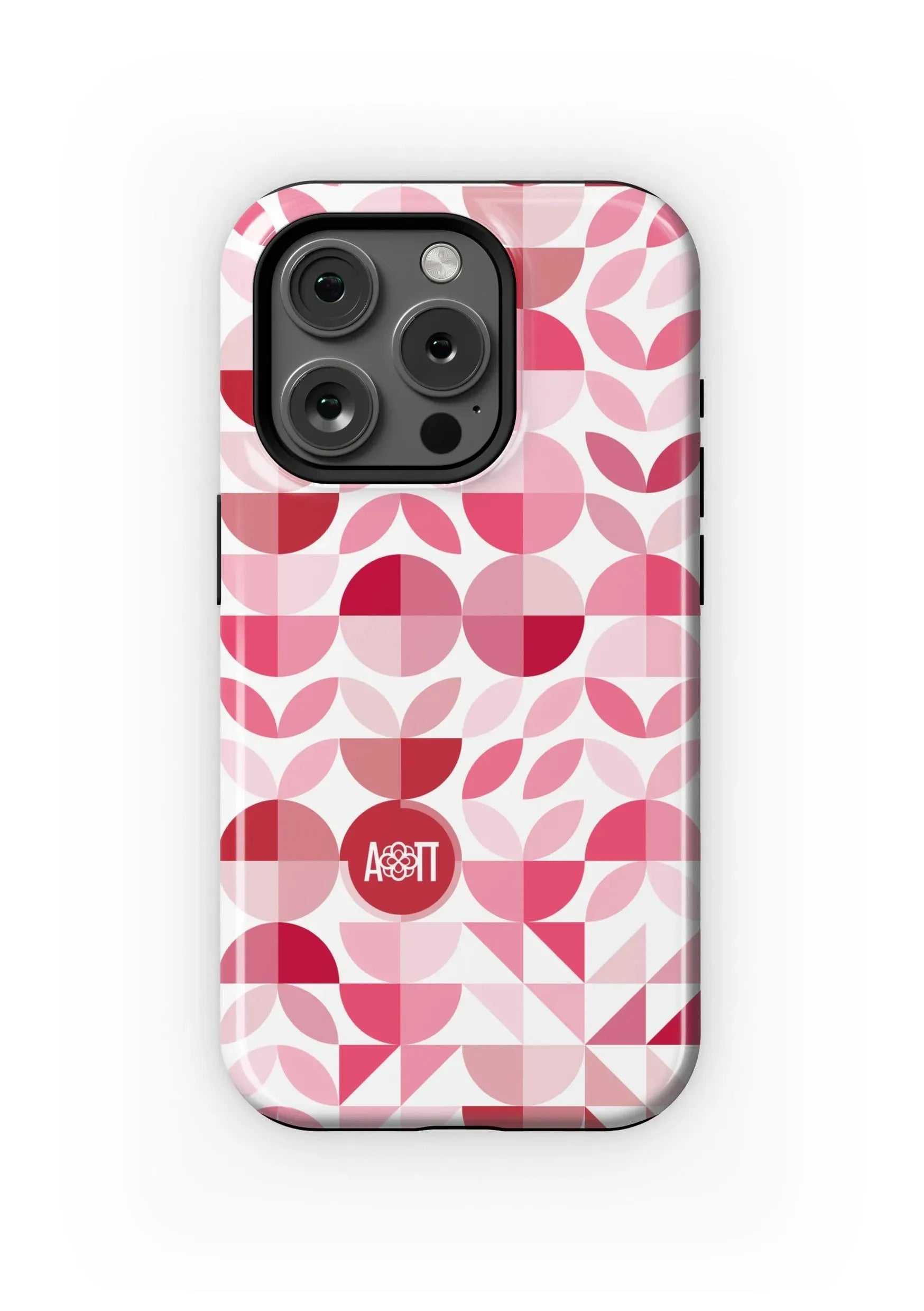 Alpha Omicron Pi iPhone 16, 15, 14 Mobile Phone Case - Geo Petals Gloss Mobile Phone Cases