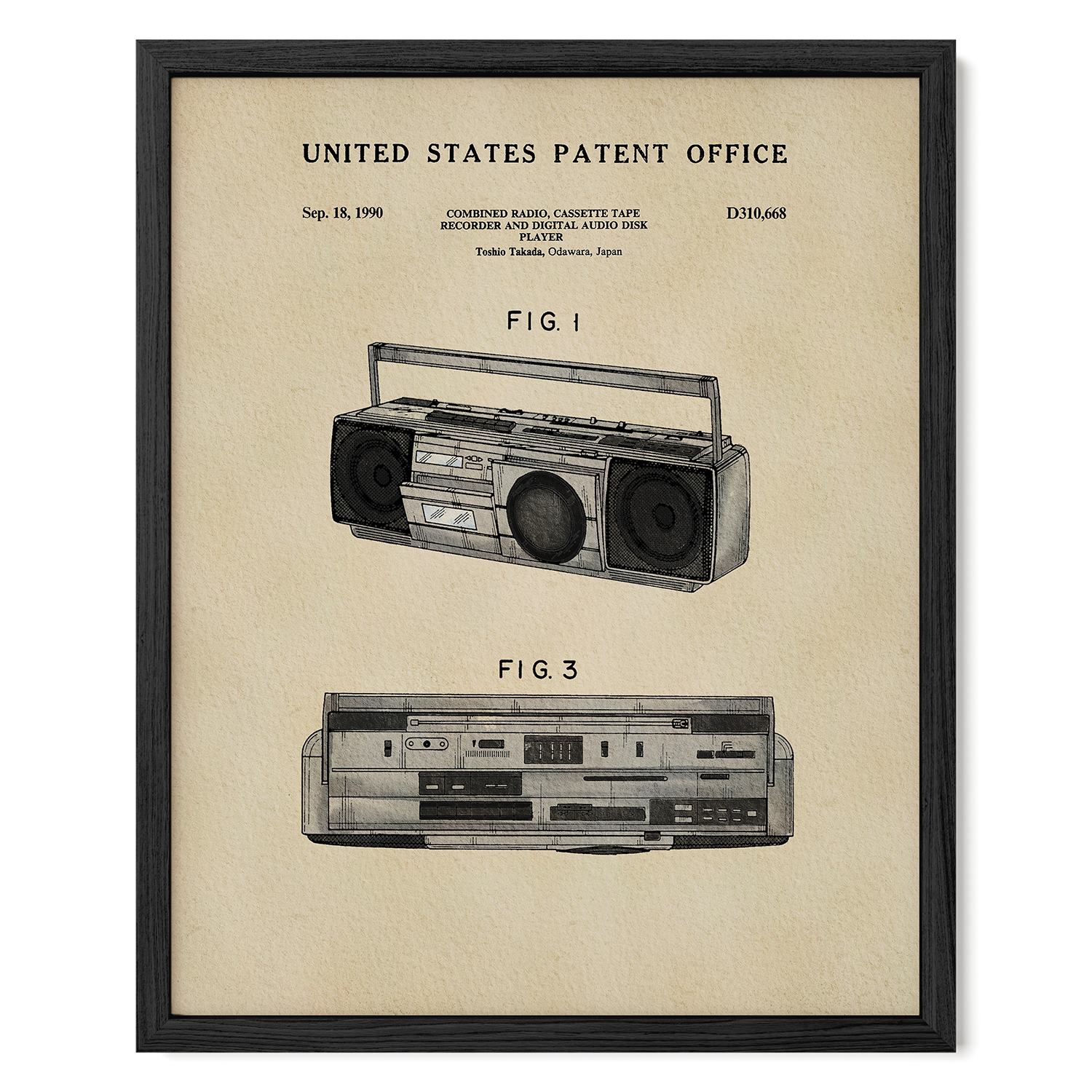 Boombox US Art Print | Dorm Decor for Guys | Music Themed Wall Art