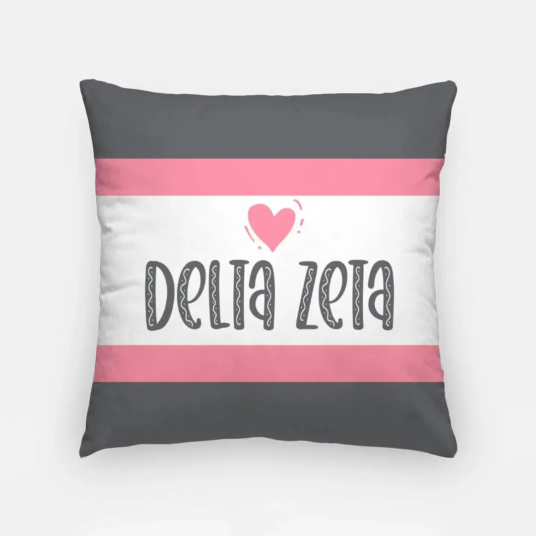Delta Zeta 18" Throw Pillow Cover - Stripes Pillow Covers