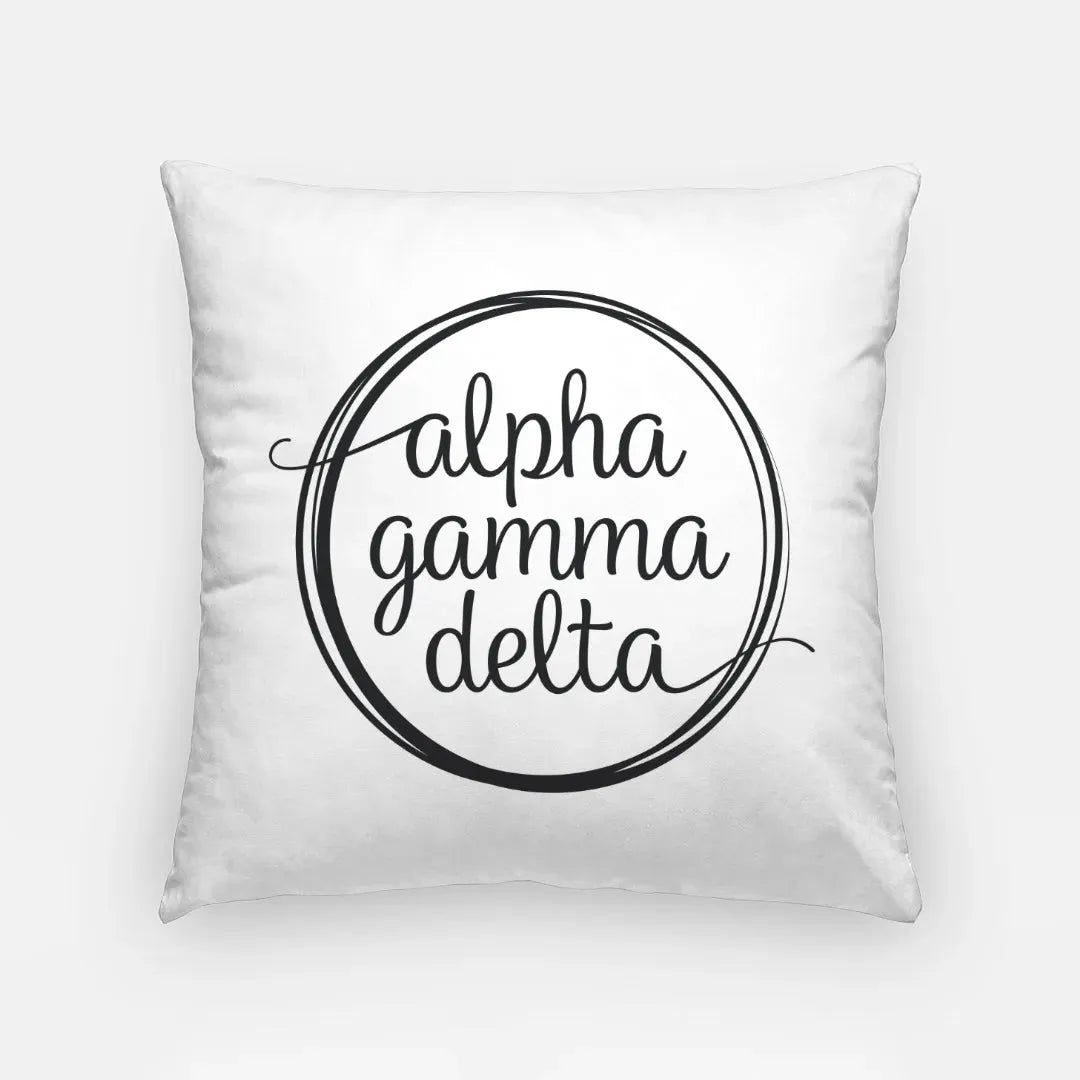 Alpha Gamma Delta 18" Throw Pillow Cover - Black Logo Pillow Covers