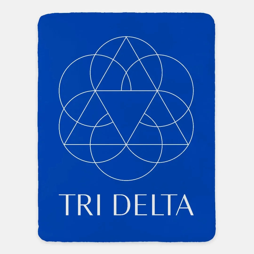 Tri Delta XL 60x80 Throw Blanket - Blue Large Logo Throw Blankets