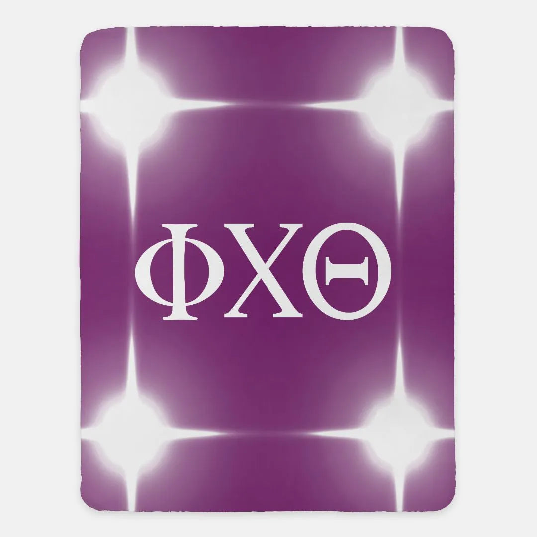 Phi Chi Theta XL 60x80 Sherpa Blanket - Purple Flashing Lights | Gifts