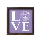 Sigma Kappa 12x12 Wood Framed Sign - "LOVE" Sig Kap Seal