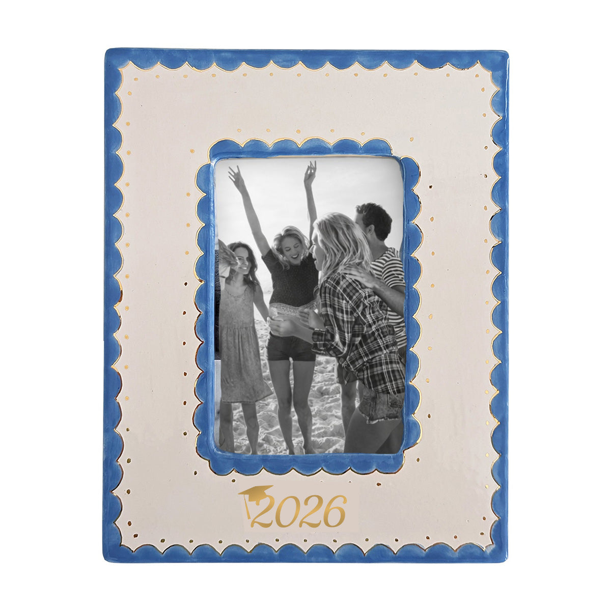 2026 Graduate Scallop Gold Monogrammed Picture Frame | Graduation Gift