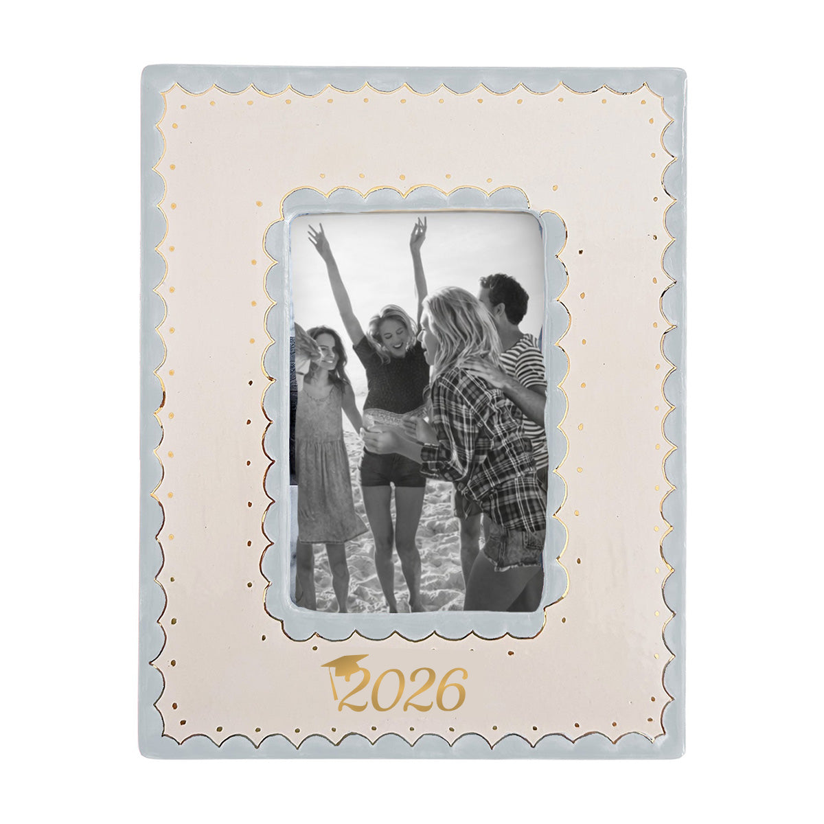 2026 Graduate Scallop Gold Monogrammed Picture Frame | Graduation Gift