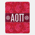 Alpha Omicron Pi XL 60x80 Sherpa Blanket - Rose Pattern | AOII Merch