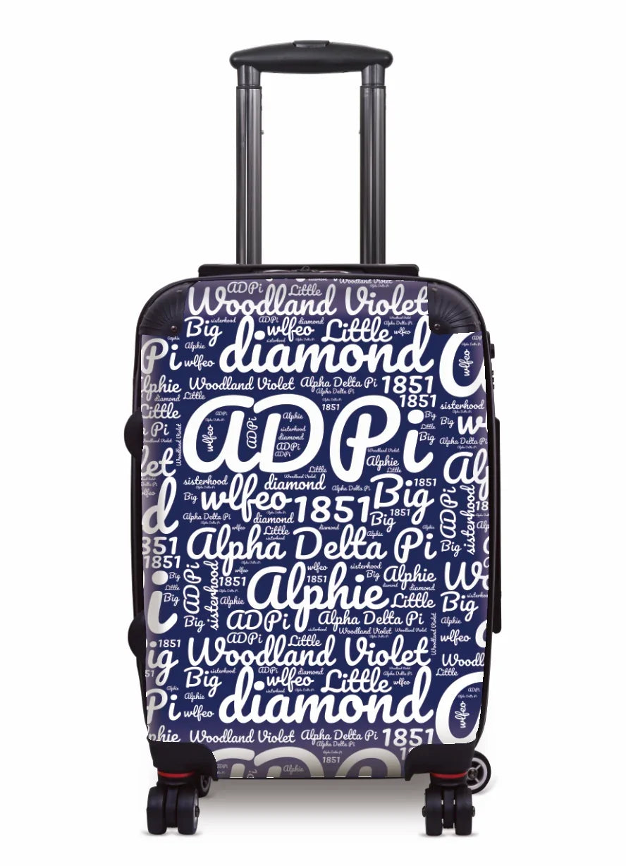 Alpha Delta Pi Carry-on Luggage - Expression Art Midnight Blue Suitcases