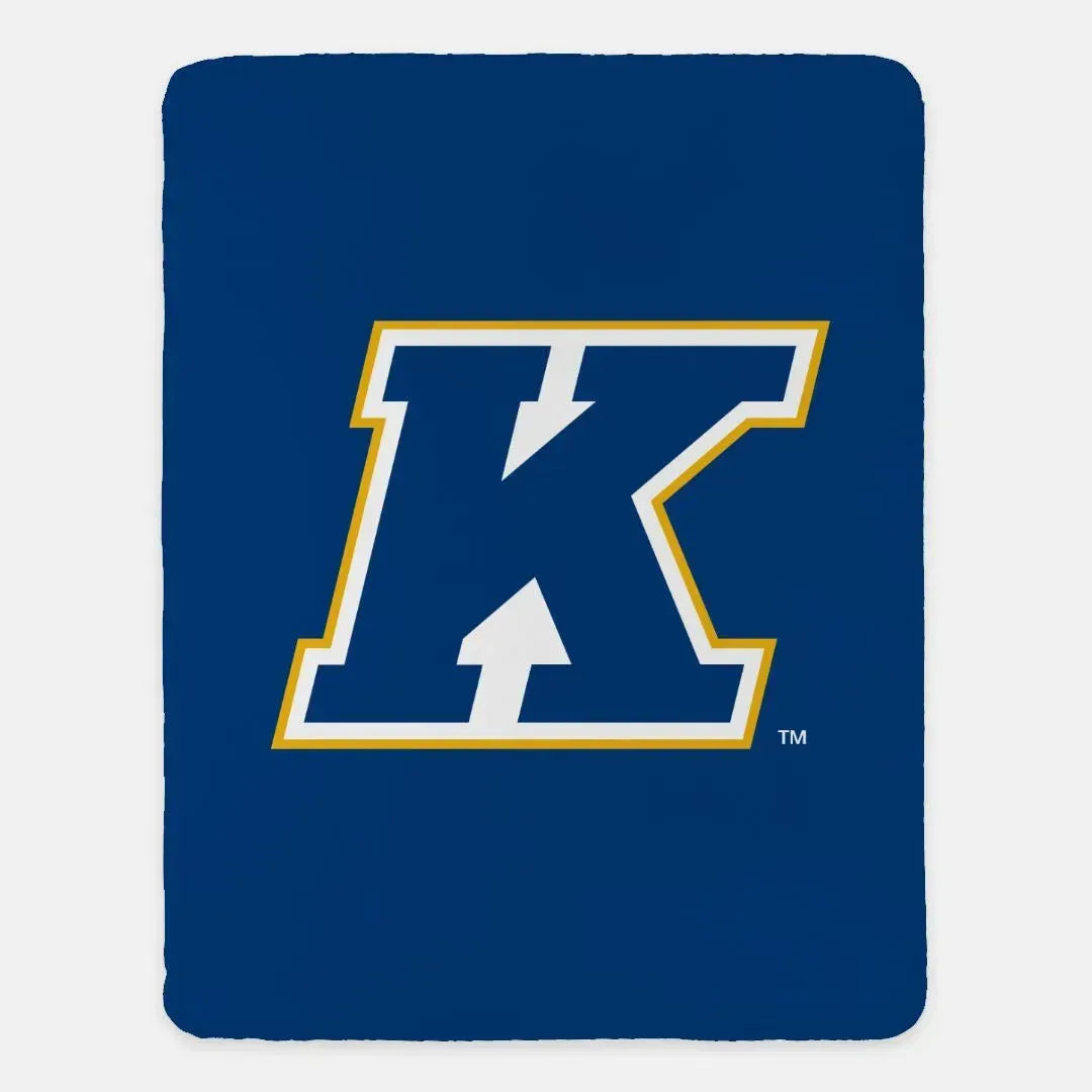 Kent State XL 60x80 Sherpa Throw Blanket - "K" Emblem Throw Blankets