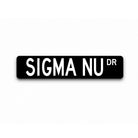 Sigma Nu Metal Street Sign | Custom College Fraternity Dorm Decor