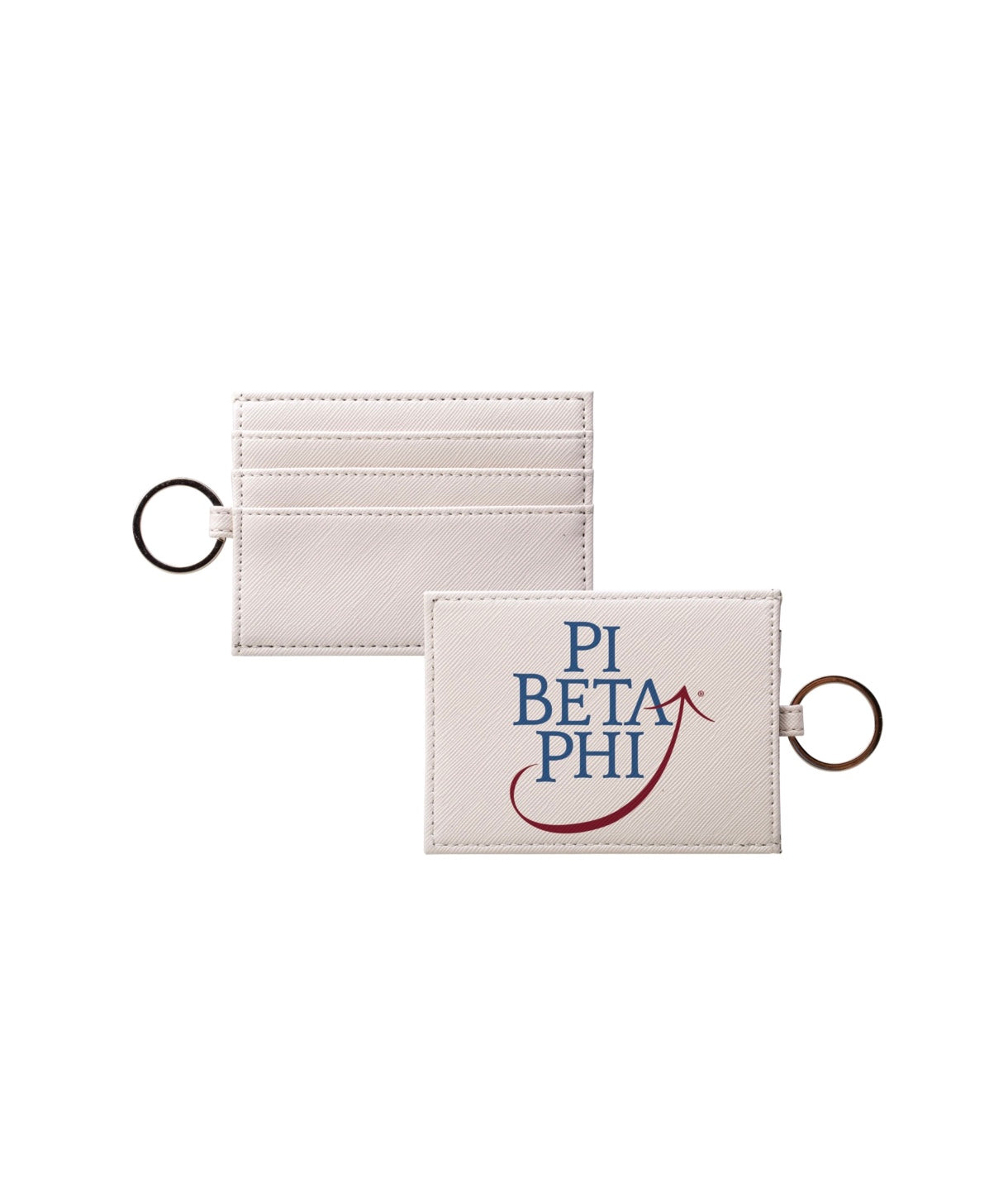 Pi Beta Phi Traditional Vegan Saffiano Leather Keychain Card Holder | Pi Phi Gifts