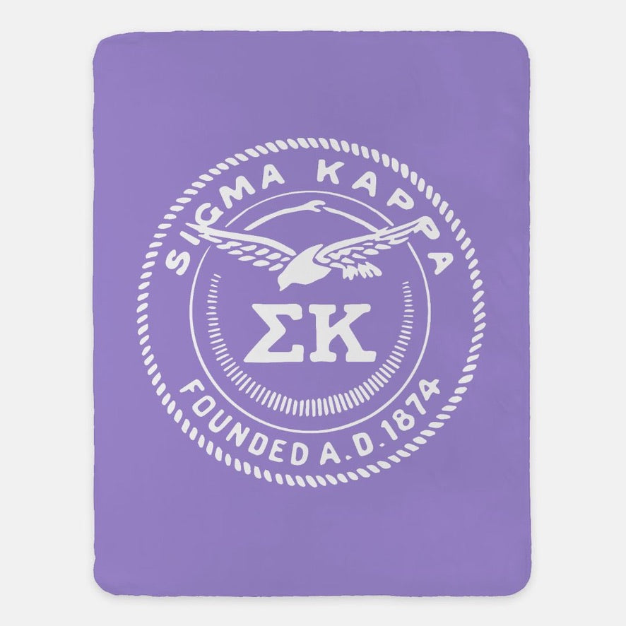 Sigma Kappa XL 60x80 Sherpa Blanket - Official Seal | Sig Kap Gifts
