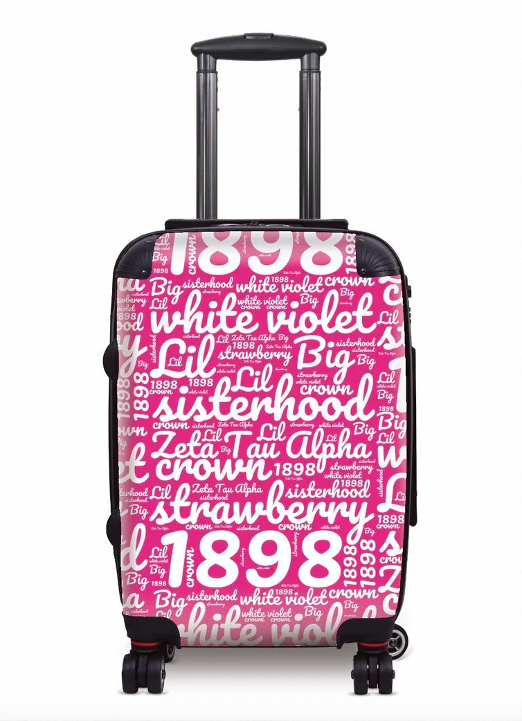 Zeta Tau Alpha Carry-on Luggage - Expression Art Pink Suitcases