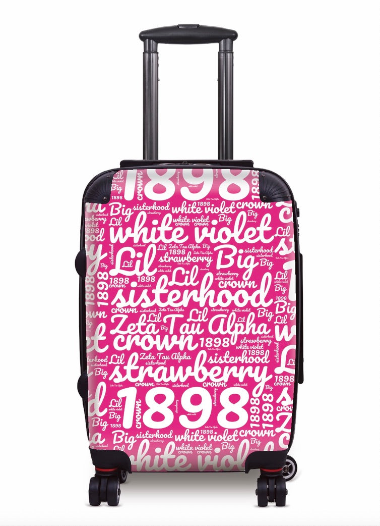 Zeta Tau Alpha Carry-on Luggage - Expression Art Pink Suitcases