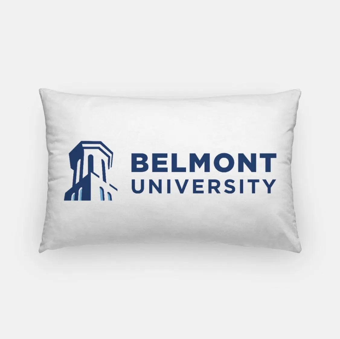 Belmont University Traditional Lumbar Pillow Cover White Blue Pillow Covers