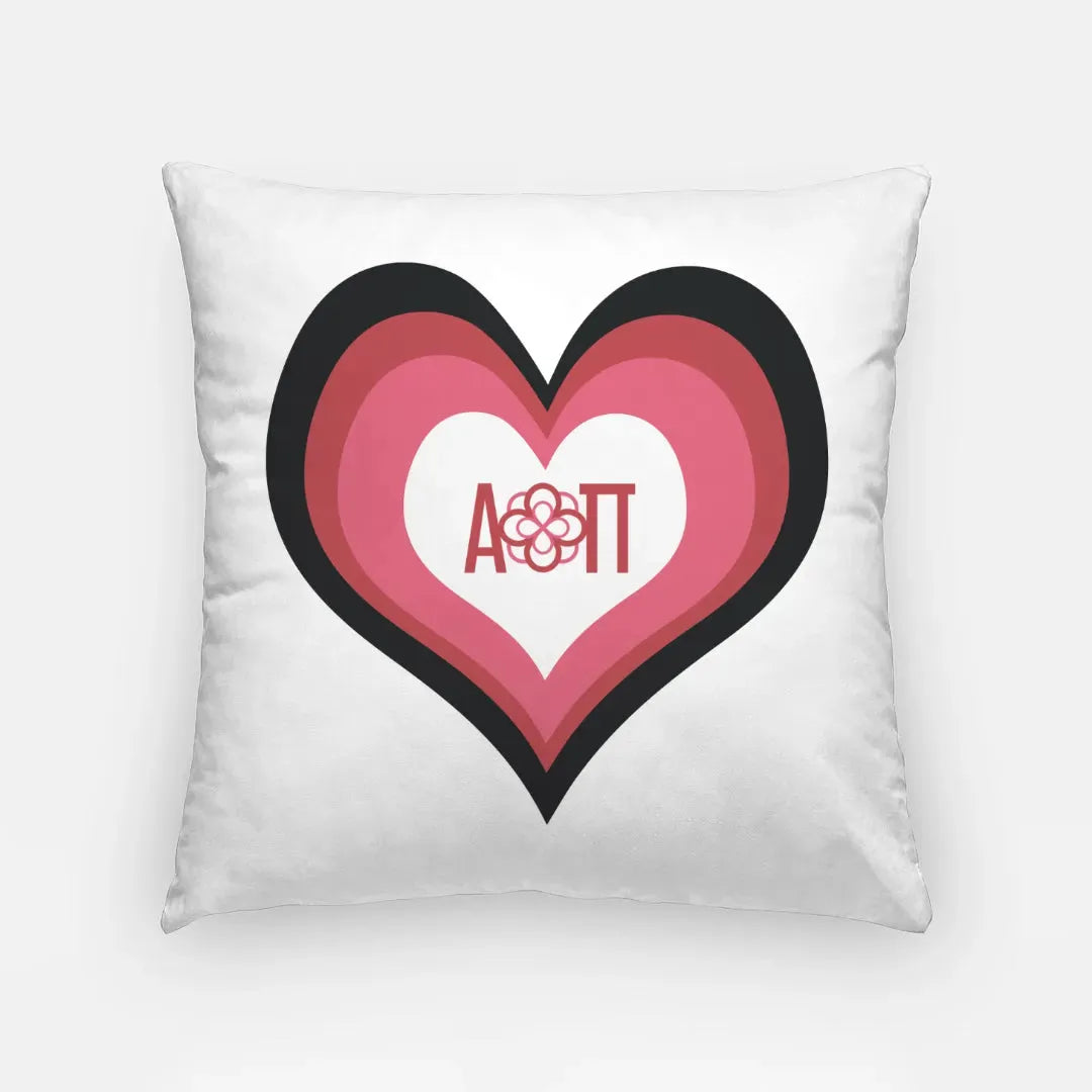 Alpha Omicron Pi 18" Heart Throw Pillow Cover Pillow Covers
