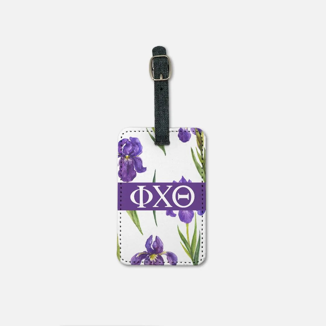 Phi Chi Theta Luggage Tag (Set of 2) - Purple Iris | Suitcase Tags