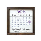 Delta Phi Epsilon Personalized Big Little Calendar Framed Sign - 12x12