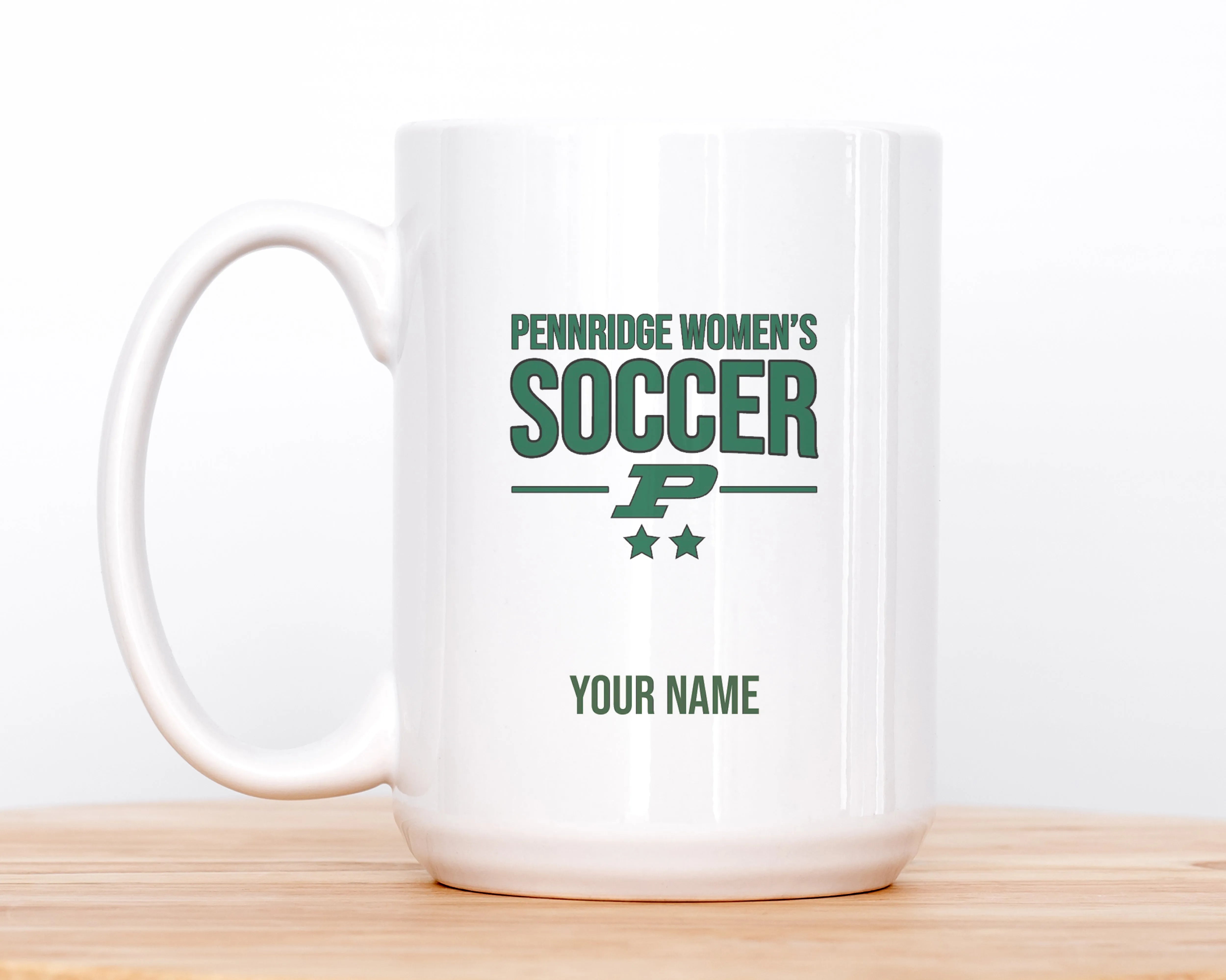 Pennridge Women's Soccer Personalized Mug Deluxe 15 oz. Green Drinkware